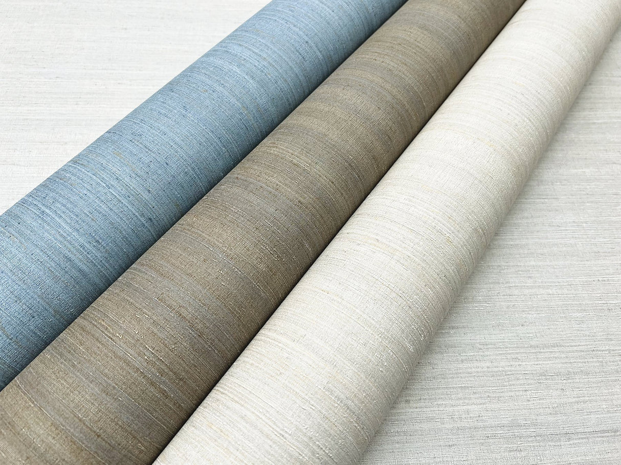 Milano Silk Linen Wallpaper in Linen- Traditional Solid Textured Vinyl, Unpasted, 39.3 in x 33 ft Roll - York SI6845