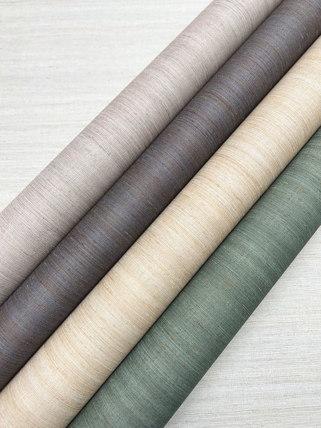 Milano Silk Fog Vinyl Wallpaper with Textured Solid Motif - York SI6848
