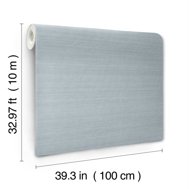 Milano Silk Ocean Vinyl Wallpaper with Traditional Solid Textured Pattern - York SI6850