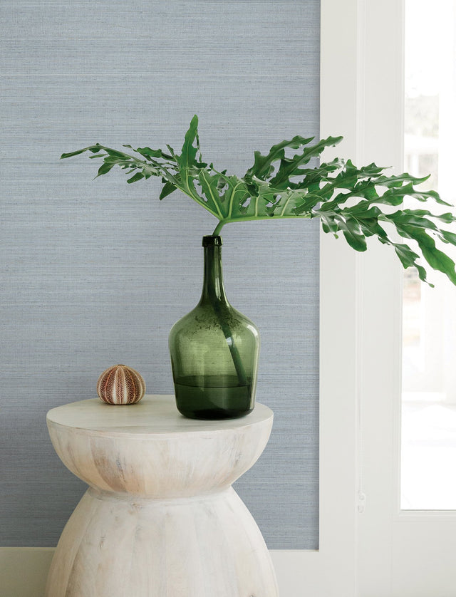 Milano Silk Ocean Vinyl Wallpaper with Traditional Solid Textured Pattern - York SI6850