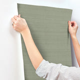 Milano Silk Emerald Wallpaper with Traditional Solid Textile Motif - York SI6862