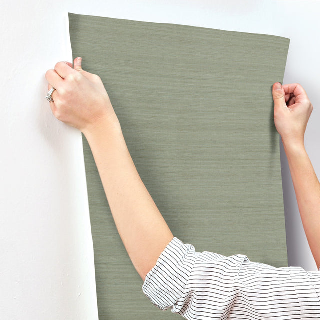 Milano Silk Emerald Wallpaper with Traditional Solid Textile Motif - York SI6862