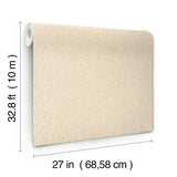 Cromie Ivory by York Wallcoverings Fine Crosshatch Texture Vinyl Non Woven Strippable Wallpaper from the Montecito Collection - SI6907