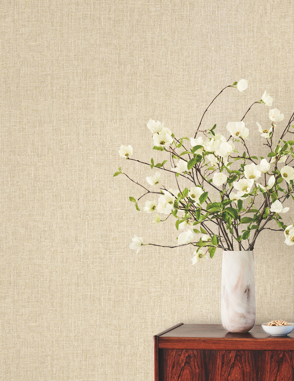 Cromie Ivory by York Wallcoverings Fine Crosshatch Texture Vinyl Non Woven Strippable Wallpaper from the Montecito Collection - SI6907