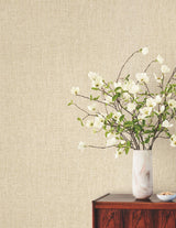 Cromie Ivory by York Wallcoverings Fine Crosshatch Texture Vinyl Non Woven Strippable Wallpaper from the Montecito Collection - SI6907