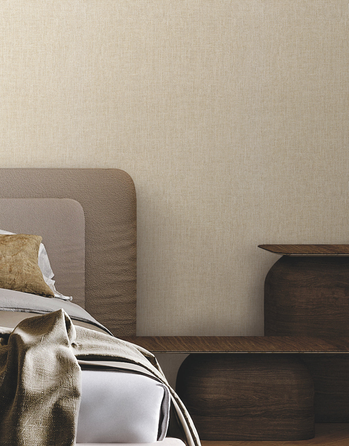 Cromie Ivory by York Wallcoverings Fine Crosshatch Texture Vinyl Non Woven Strippable Wallpaper from the Montecito Collection - SI6907
