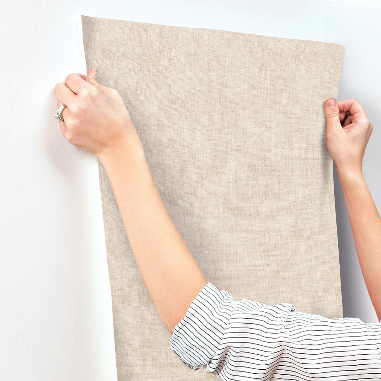 Alma Plaster by York Wallcoverings Faux Weave Vinyl Non Woven Wallpaper- York Wallcoverings SI7140