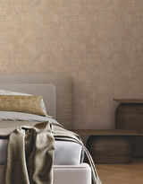 Alma Clay by York Wallcoverings Vinyl Non Woven Textured Faux Grasscloth Faux Weave Wallpaper - York Wallcoverings SI7142-Sample