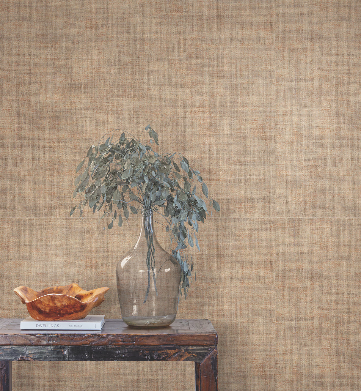 Alma Clay by York Wallcoverings Vinyl Non Woven Textured Faux Grasscloth Faux Weave Wallpaper - York Wallcoverings SI7142-Sample