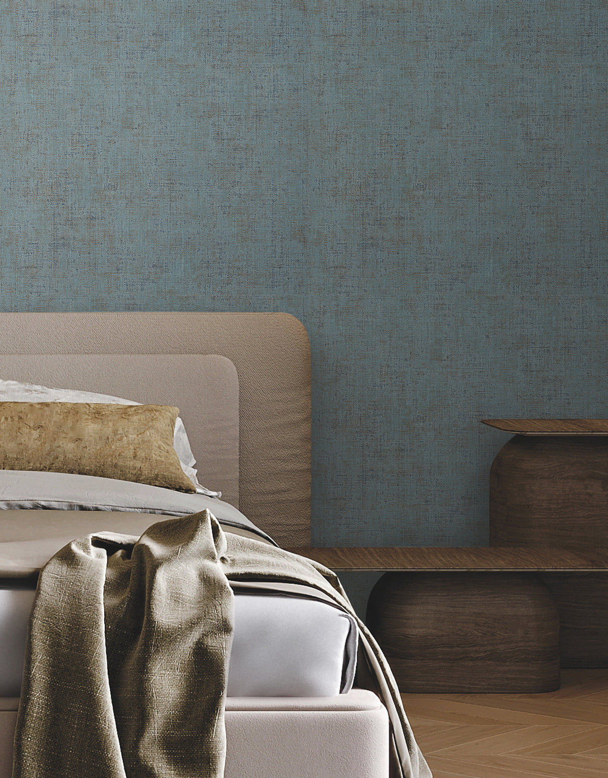 Alma Blue by York Wallcoverings Montecito Collection Textured Faux Weave Faux Grasscloth Vinyl Wallpaper - York Wallcoverings SI7151-Sample