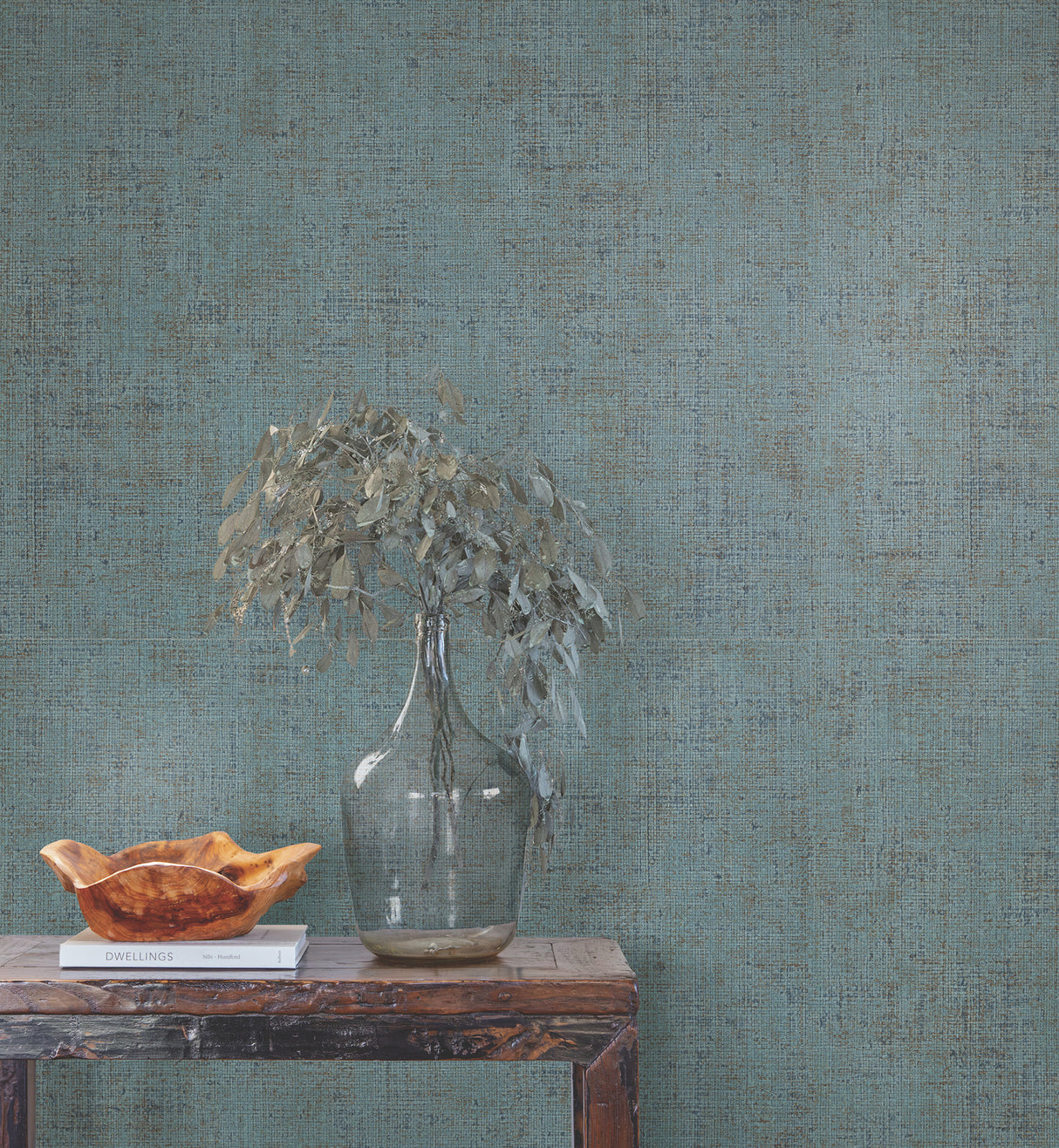 Alma Blue by York Wallcoverings Montecito Collection Textured Faux Weave Faux Grasscloth Vinyl Wallpaper - York Wallcoverings SI7151-Sample
