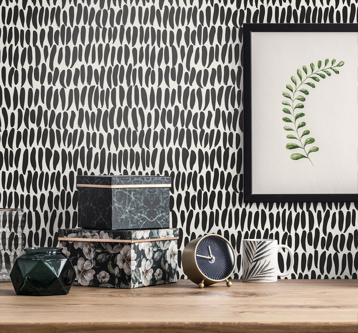 Brushwork Inkwell by The Simple Life Abstract Brushwork Wallpaper – Seabrook Designs SL80000