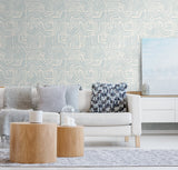 Linework Maze Sky Blue by The Simple Life Geometric Wallpaper – Seabrook Designs SL80202