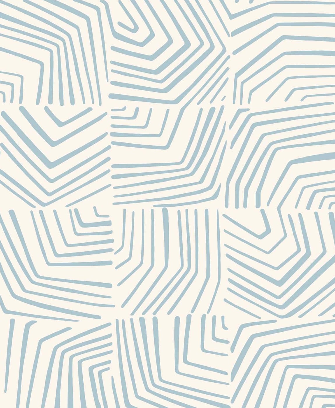 Linework Maze wallpaper in sky blue with an abstract geometric maze linework pattern.
