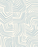 Linework Maze wallpaper in sky blue with an abstract geometric maze linework pattern.