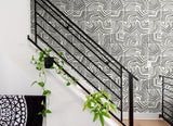 Linework Maze Inkwell by The Simple Life Geometric Wallpaper – Seabrook Designs SL80210