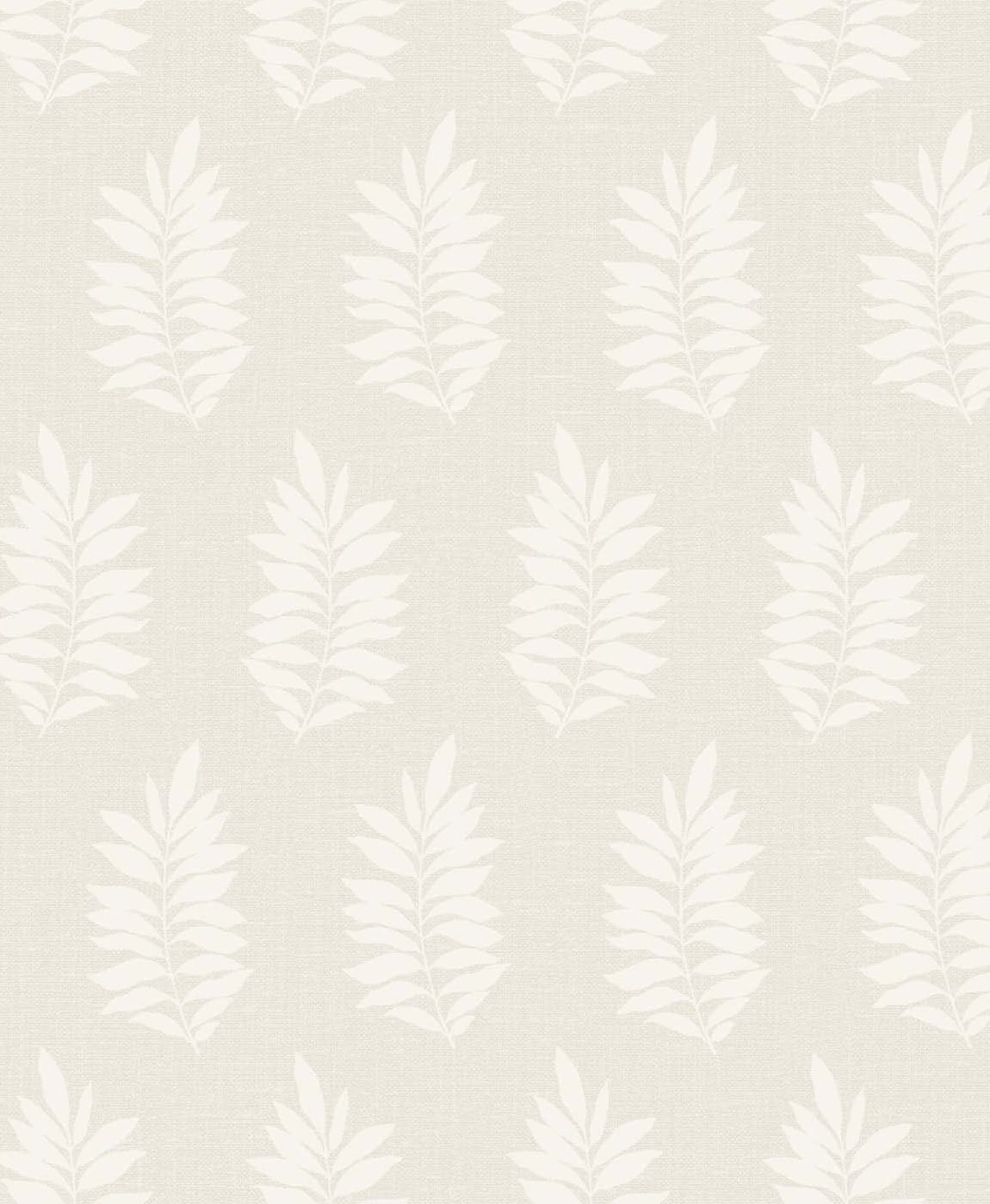 Pinnate Silhouette wallpaper in Almond with subtle botanical leaf silhouettes
