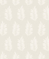 Pinnate Silhouette wallpaper in Almond with subtle botanical leaf silhouettes