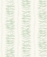 Summer Garland botanical wallpaper in forest green with vertical leafy garland pattern