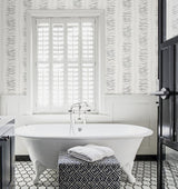 Summer Garland Smoke by The Simple Life Contemporary Botanical Non-Woven Wallpaper – Seabrook Designs SL80508