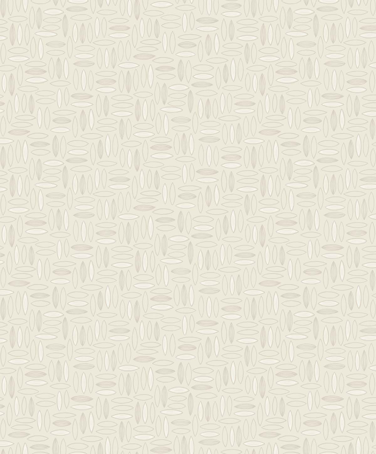 Pip Geo wallpaper in Almond Milk with a soft geometric oval motif