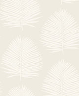 Island Palm wallpaper in Alabaster with a soft palm leaf pattern and matte finish
