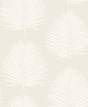 Island Palm wallpaper in Alabaster with a soft palm leaf pattern and matte finish