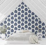 Island Palm Navy Blue by The Simple Life Palm Leaf Wallpaper – Seabrook Designs SL80702