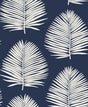 Island Palm wallpaper in Midnight Sky with white palm fronds