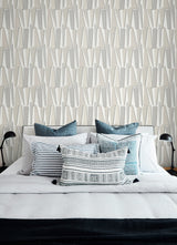 Geometric Shadows Linen by The Simple Life Geometric Wallpaper – Seabrook Designs SL80800