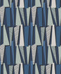 Geometric Shadows wallpaper in denim blue with abstract geometric shapes and shadowed blocks
