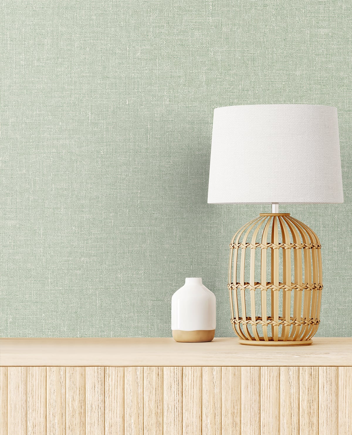 Soft Linen Sage by The Simple Life Textured Linen Wallpaper – Seabrook Designs SL81104