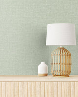 Soft Linen Sage by The Simple Life Textured Linen Wallpaper – Seabrook Designs SL81104