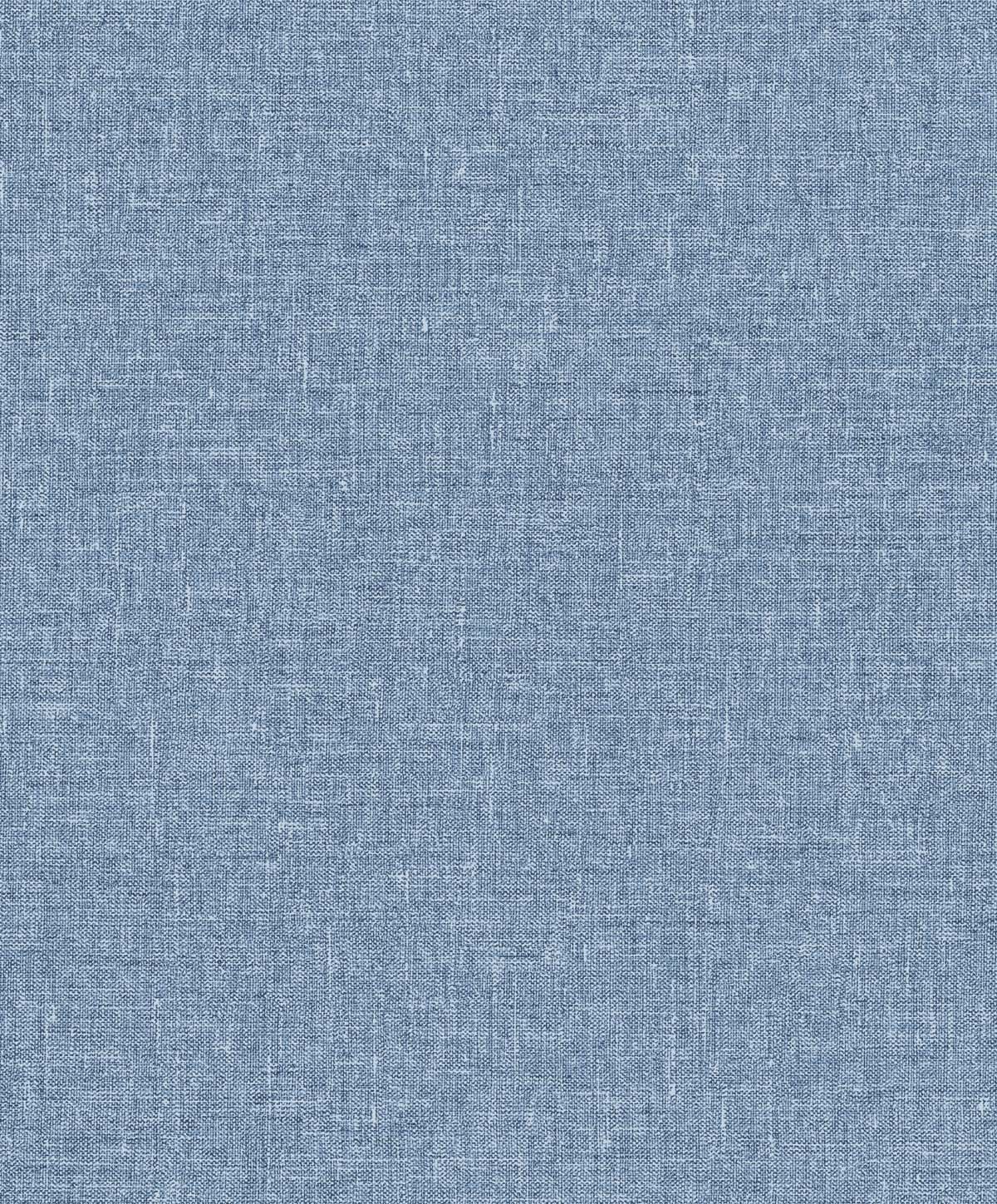 Soft Linen "Blueberry" linen-texture wallpaper in a soft blue matte finish