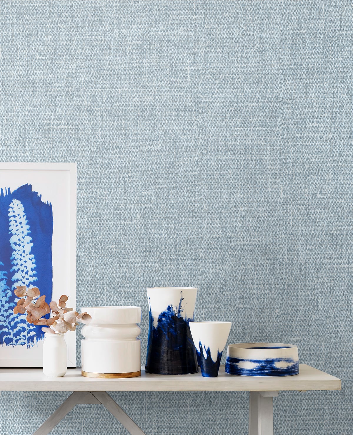 Soft Linen Midwinter by The Simple Life Linen Texture Wallpaper – Seabrook Designs SL81132