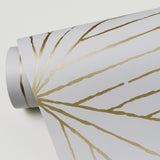 Aurum Gold Geometric Self Adhesive Wallpaper with Metallic Modern Graphic Pattern - NuWallpaper SLS3520