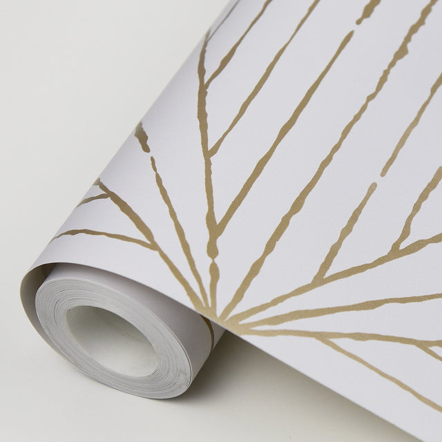Aurum Gold Geometric Self Adhesive Wallpaper with Metallic Modern Graphic Pattern - NuWallpaper SLS3520