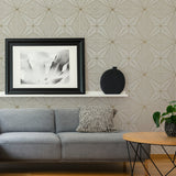Aurum Gold Geometric Self Adhesive Wallpaper with Metallic Modern Graphic Pattern - NuWallpaper SLS3520