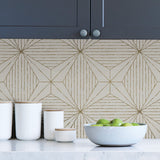 Aurum Gold Geometric Self Adhesive Wallpaper with Metallic Modern Graphic Pattern - NuWallpaper SLS3520