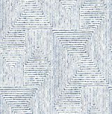 Ink Blue Peel & Stick Wallpaper with Modern Abstract Geometric Pattern - NuWallpaper SLS3974