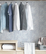 Ink Blue Peel & Stick Wallpaper with Modern Abstract Geometric Pattern - NuWallpaper SLS3974