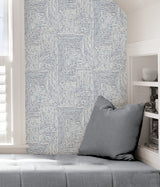Ink Blue Peel & Stick Wallpaper with Modern Abstract Geometric Pattern - NuWallpaper SLS3974