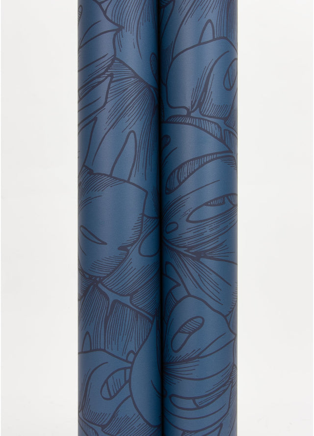Borneo Indigo Peel & Stick Wallpaper with Modern Botanical Leaf Motif - NuWallpaper SLS3978