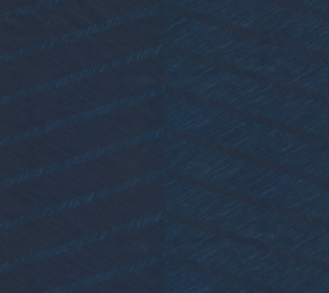 Wayward Indigo Peel & Stick Wallpaper with Modern Chevron Pattern and Raised Ink Texture - Scott Living SLS3979