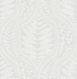 Foliate Grey Peel & Stick Wallpaper with Scandinavian Botanical Ogee Pattern - Scott Living x NuWallpaper SLS3982