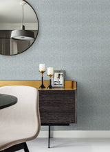 Alden Grey Blue Tweed Chevron Peel & Stick Wallpaper - Scott Living x NuWallpaper SLS4295