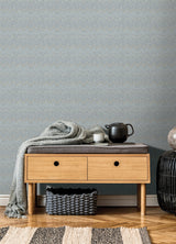 Alden Grey Blue Tweed Chevron Peel & Stick Wallpaper - Scott Living x NuWallpaper SLS4295