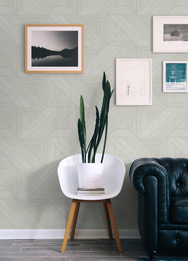Weser Cream Peel & Stick Wallpaper with Modern Abstract Geometric Pattern - NuWallpaper SLS4296