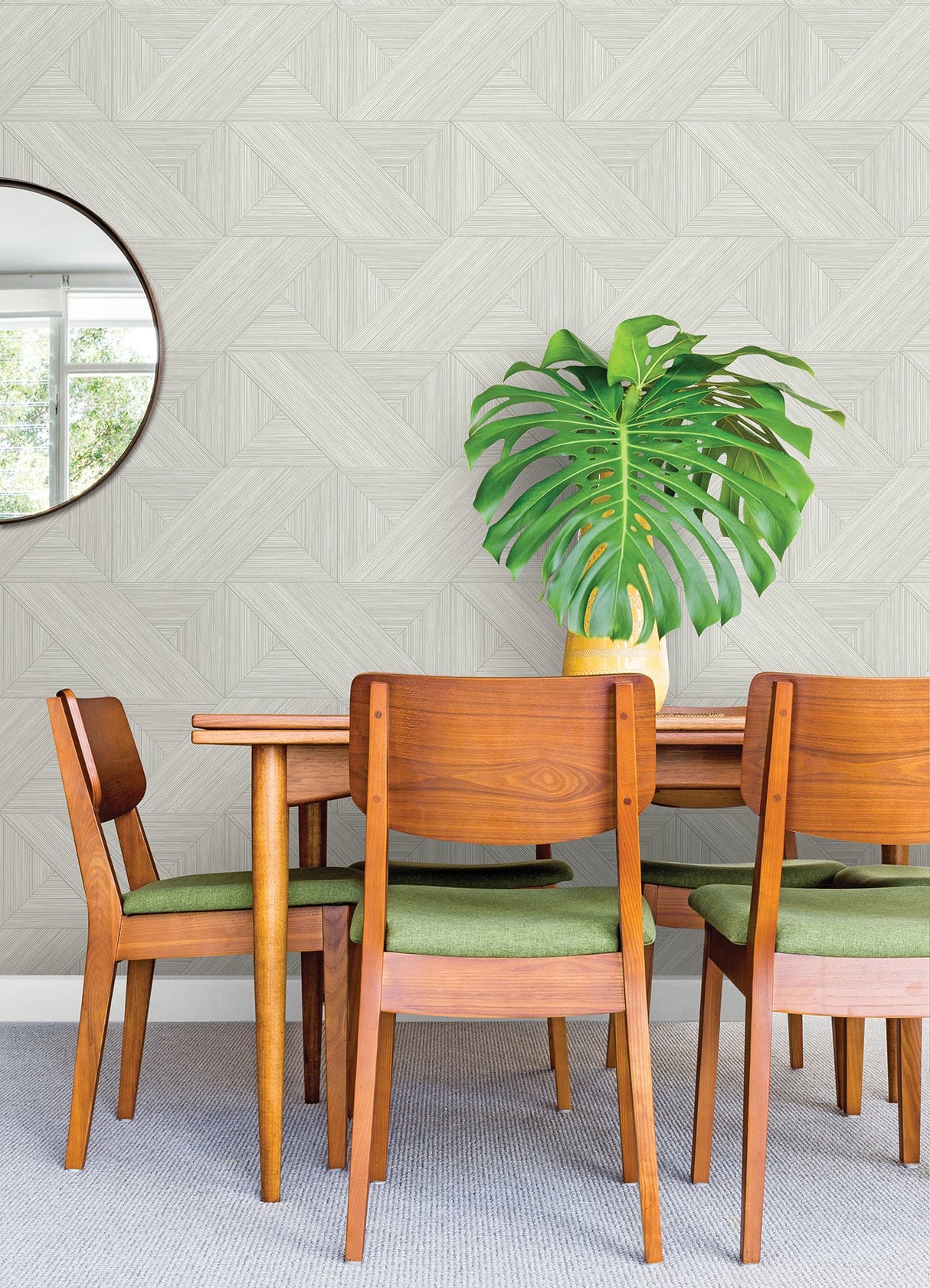 Weser Cream Peel & Stick Wallpaper with Modern Abstract Geometric Pattern - NuWallpaper SLS4296