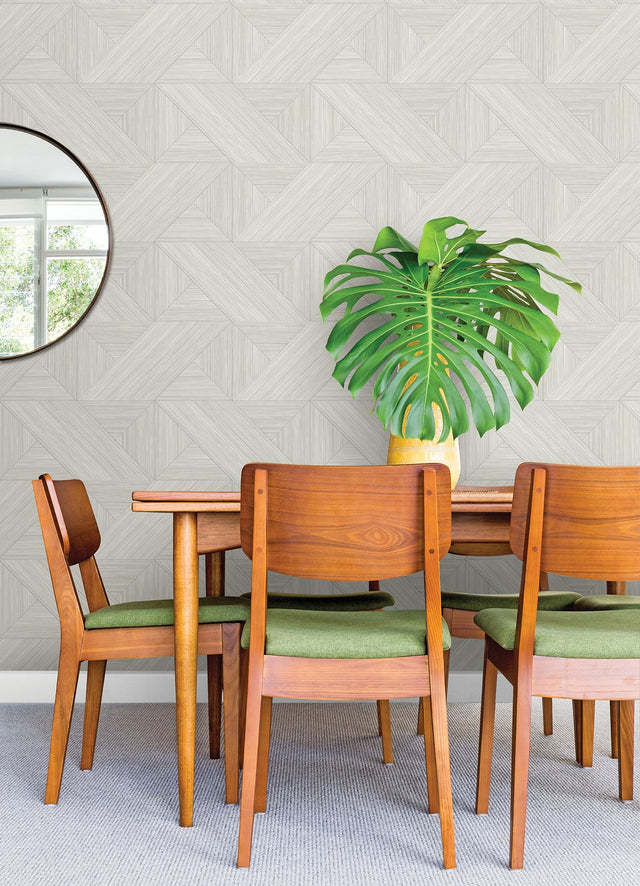 Weser Cream Peel & Stick Wallpaper with Modern Abstract Geometric Pattern - NuWallpaper SLS4296